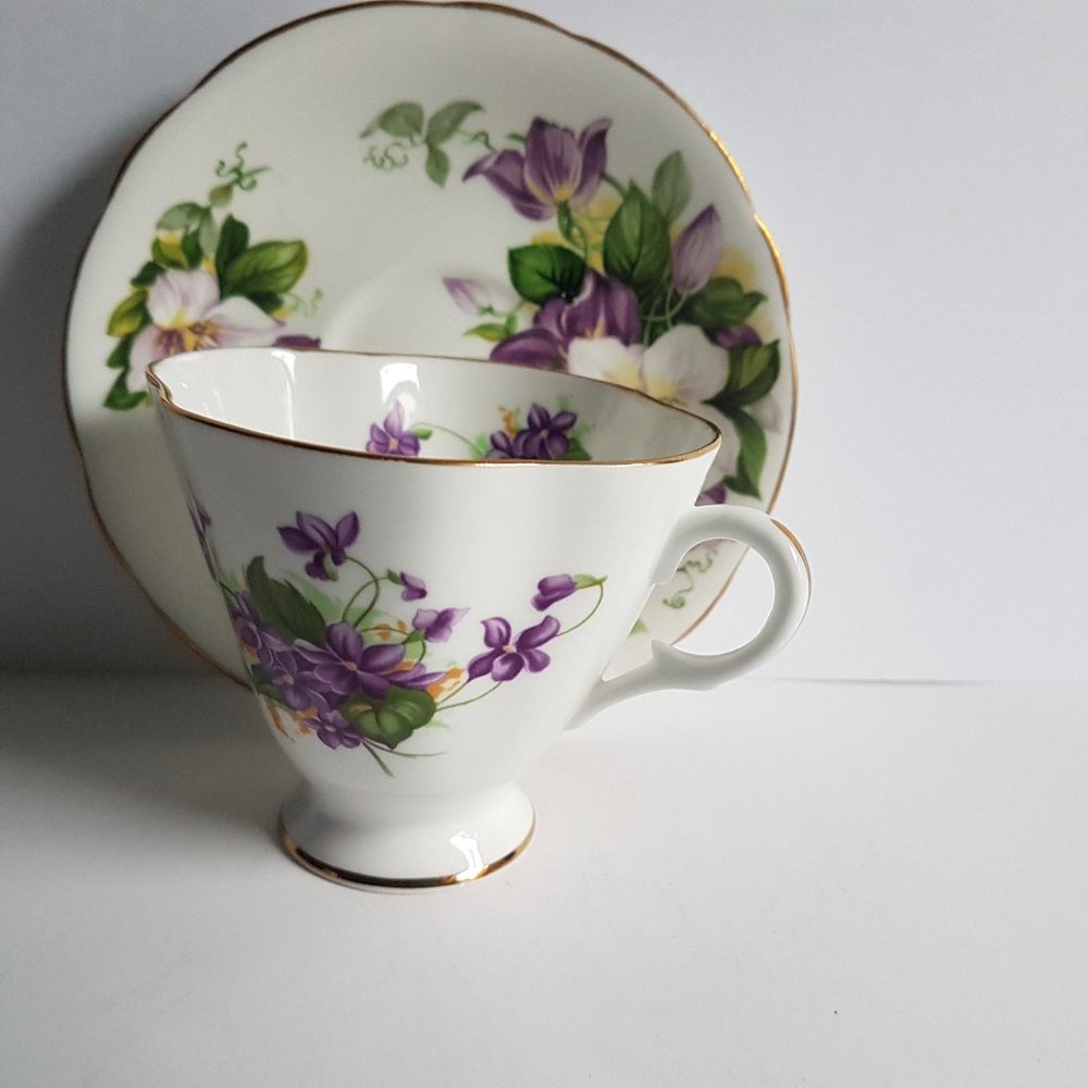 Floral Porcelain Teacup and Saucer Set